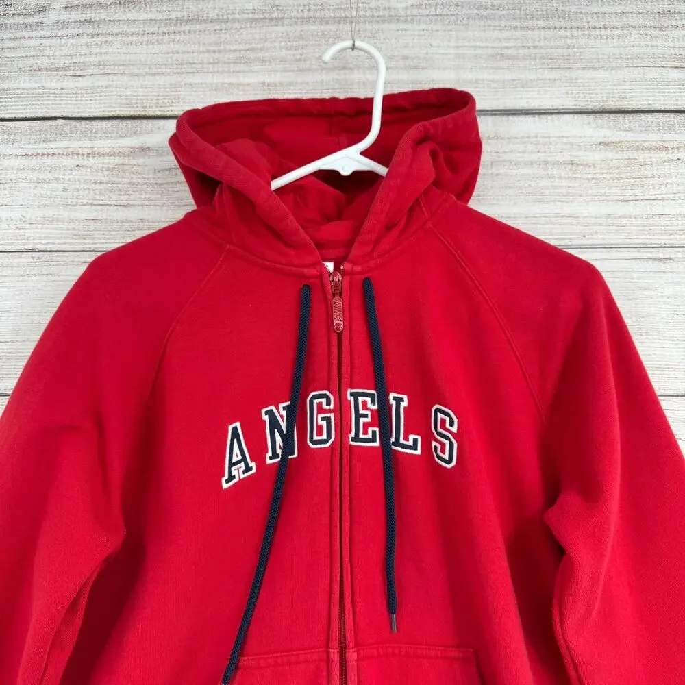 Nike MLB Los Angeles Angeles Full Zip Hoodie‎ Sweatshirt Youth Boys L 12/14 Red